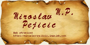 Miroslav Pejičić vizit kartica
